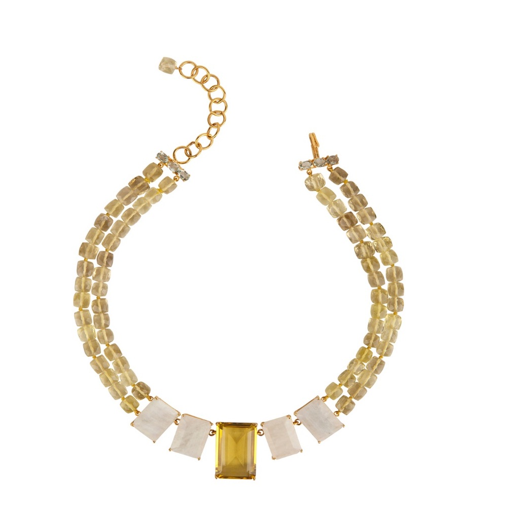 Lemon Quartz & Moonstone Necklace